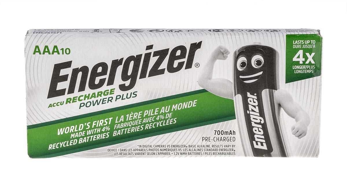 Produktfoto 1 von Energizer AAA-Akku, NiMH, 1.2V, 700mAh, Standard-Anschluss,  geringe Selbstentladung, 0 → +50°C