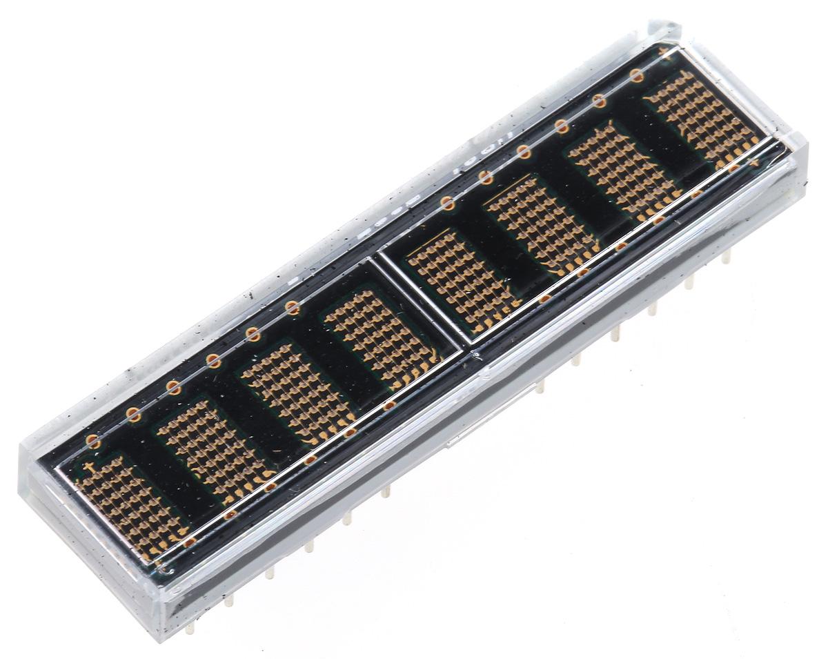 Produktfoto 1 von Broadcom LED-Anzeige Punktmatrix 8-Digit, Rot 635 nm Zeichenbreite 2.5mm Zeichenhöhe 4.6mm THT