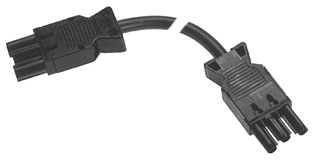 Wieland Buchse/Stecker GST18I3 Leuchtensteckverbinder, Konfektioniertes Kabel, Kontakte: 3, Kabelmontage, 16A, Schwarz,