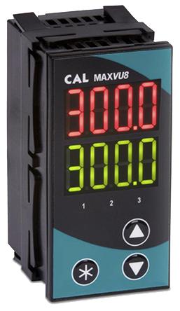 CAL MAXVU PID Temperaturregler Tafelmontage, 3 x Relais, Halbleiterrelais Ausgang/ Universal (Analog), Universal (Pt),