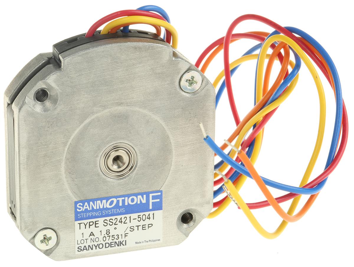 Produktfoto 1 von Sanyo Denki SS24 Hybrid 1.8° Schrittmotor 24 V / 1 A 83mNm 4-adrig, 42 x 42mm Wellen-Ø 5mm