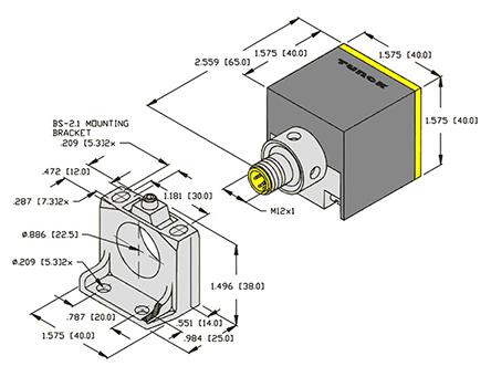 Produktfoto 1 von Turck M12 Näherungssensor analog 15 → 30 V dc / 20 mA, Kubisch 25 mm, IP67