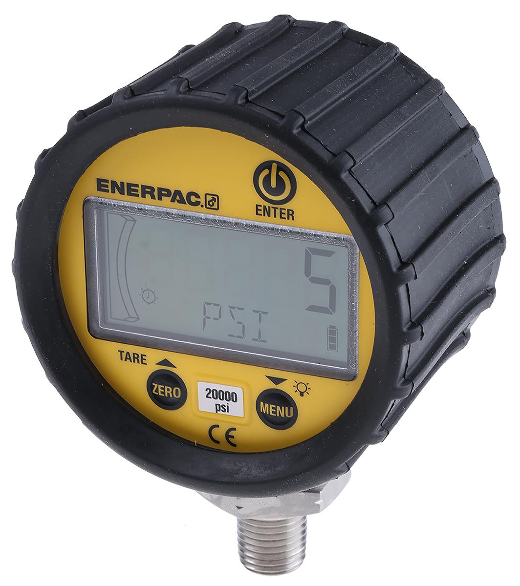 Enerpac Druckmessgerät Untere Kabeleinführung Digital 0bar → 1380bar ±0.25%, Ø 70mm G1/4