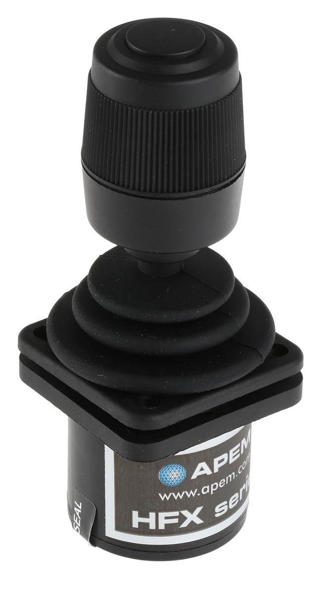 Produktfoto 1 von APEM Joystick, 3-Achsen Hall Effekt, IP 65 Griff Typ Knopf