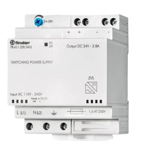 Produktfoto 1 von Finder Schaltnetzteil, AUS 24V dc / 2.8A 60W, EIN 230V ac