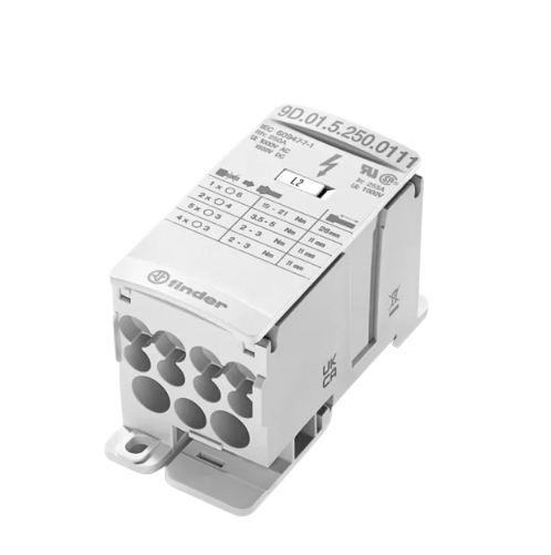 Finder Schraubklemme Verbindungsklemme ohne Sicherung 7-polig , 6 AWG, 100kA / 1000/1500 V AC/DC, 16mm², Kunststoff,