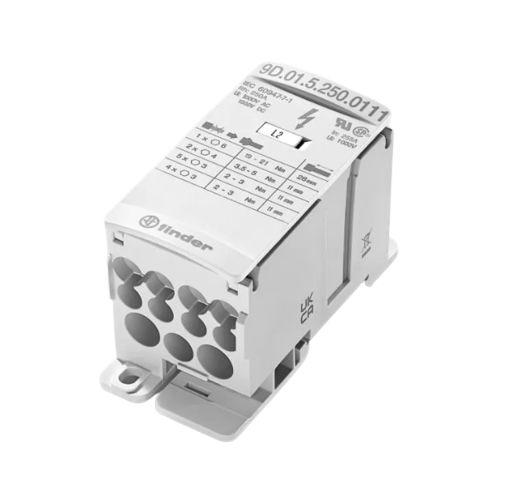 Produktfoto 1 von Finder Schraubklemme Verbindungsklemme ohne Sicherung 12-polig , 350MCM AWG, 100kA / 1000/1500 V AC/DC, 185mm²,