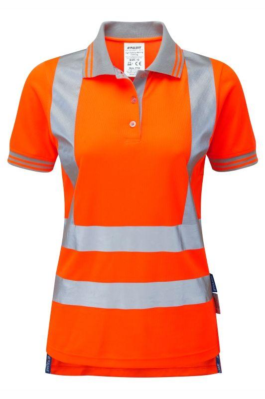 Produktfoto 1 von PULSAR Orange 32-44 100 % Polyester Pulsar Warnschutz Polohemd