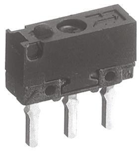 Produktfoto 1 von Panasonic Mikroschalter Stift Stößel-Betätiger PCB, 500 mA @ 30 V dc, 1-poliger Wechsler 0,98 N -25°C - +80°C