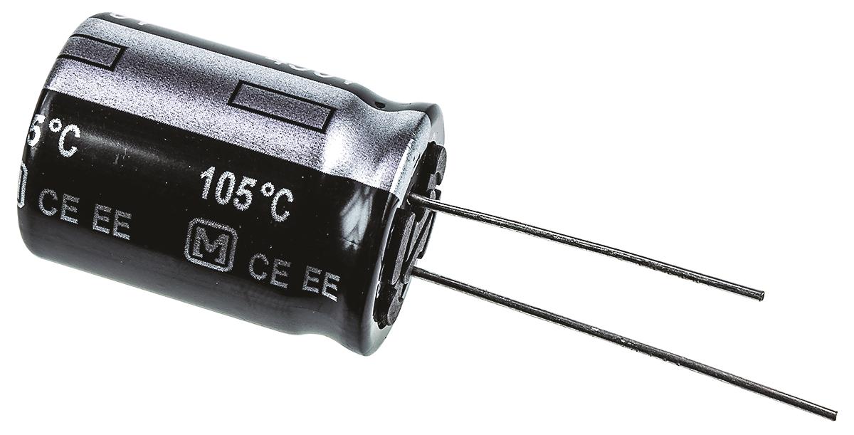 Produktfoto 1 von Panasonic EE RADIAL, THT Aluminium-Elektrolyt Kondensator 47μF ±20% / 450V dc, Ø 18mm x 25mm, bis 105°C