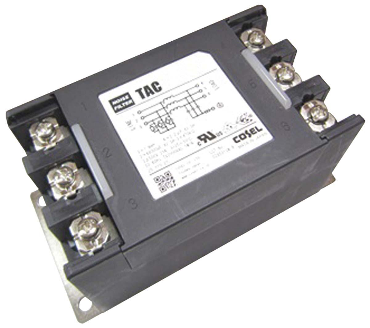 Cosel TAC Entstörfilter, 500 V ac, 20A, Frontplattenmontage, Schraub, 3-phasig 2,5 mA / 150 kHz → 1MHz Single