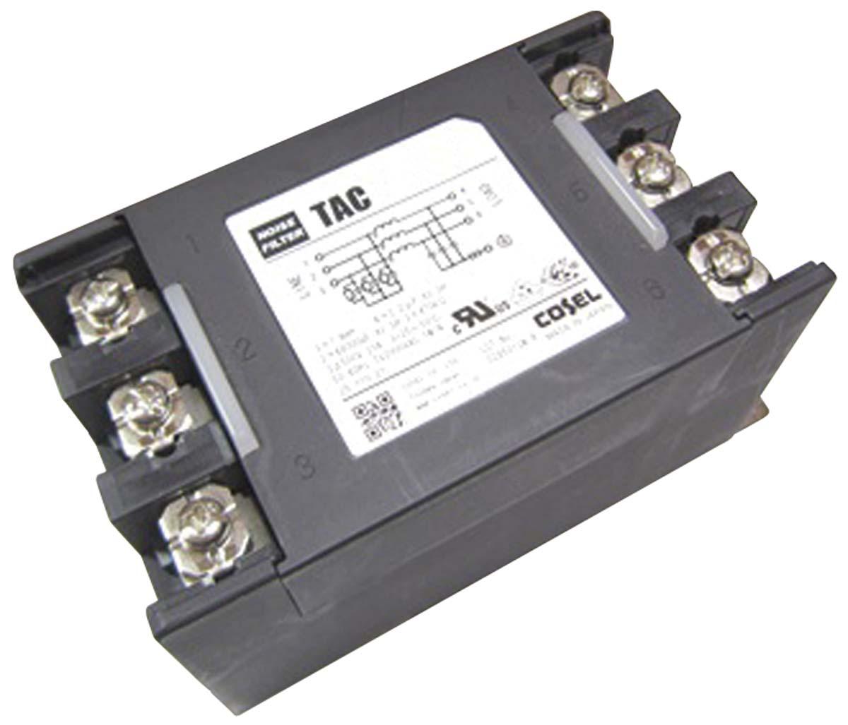 Cosel TAC Entstörfilter, 500 V ac, 30A, DIN-Schiene, Schraub, 3-phasig 2,5 mA / 150 kHz → 1MHz Single Stage