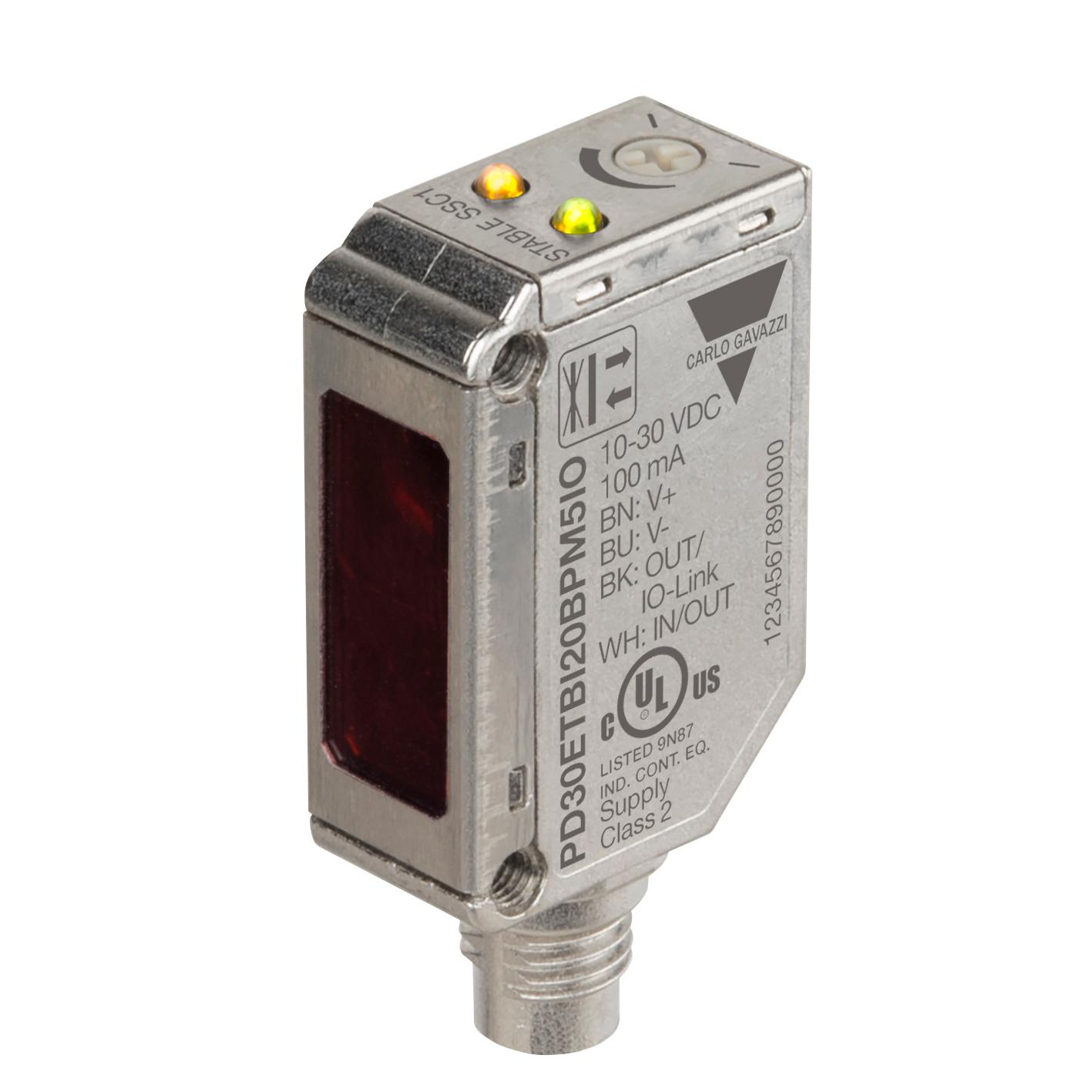 Produktfoto 1 von Carlo Gavazzi Rechteckig Optischer Sensor, Diffus Reflektierend, Bereich 0 → 200 mm, PNP/NPN Ausgang, Stecker