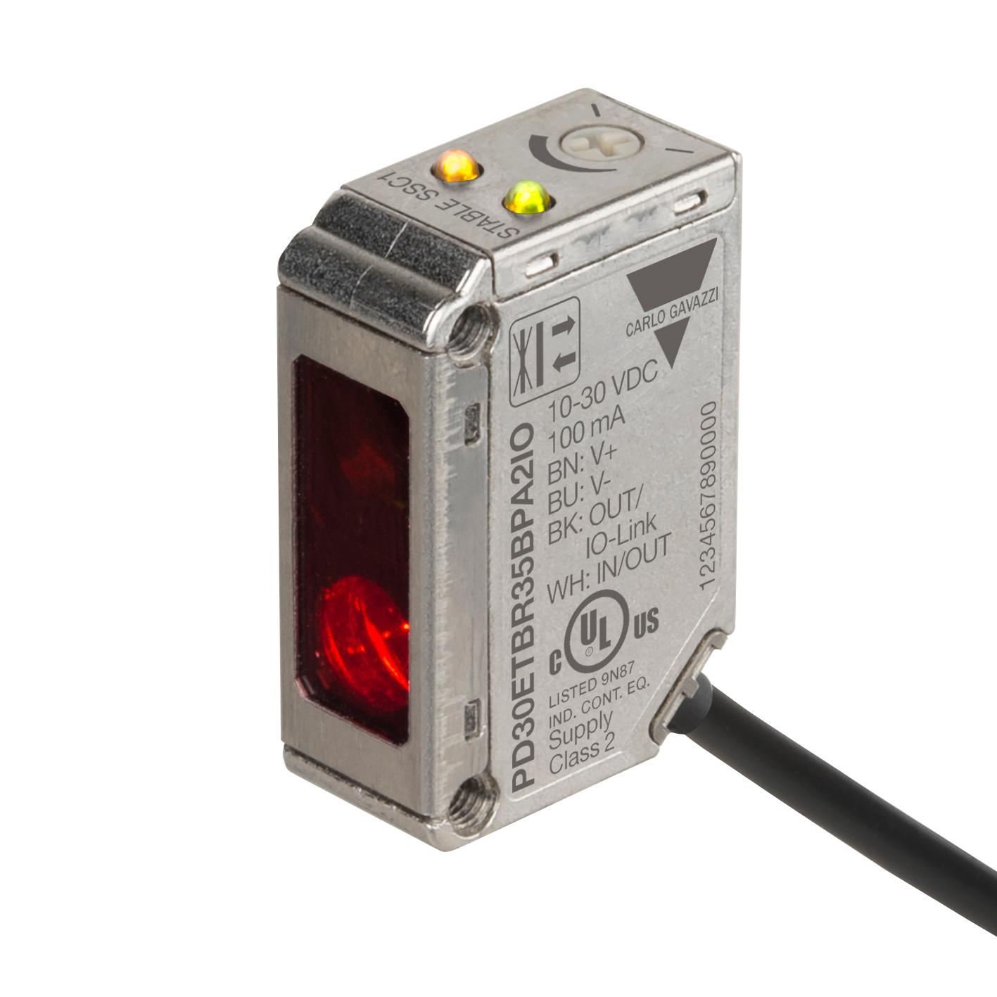 Produktfoto 1 von Carlo Gavazzi Rechteckig Optischer Sensor, Diffus Reflektierend, Bereich 0 → 350 mm, PNP/NPN Ausgang,