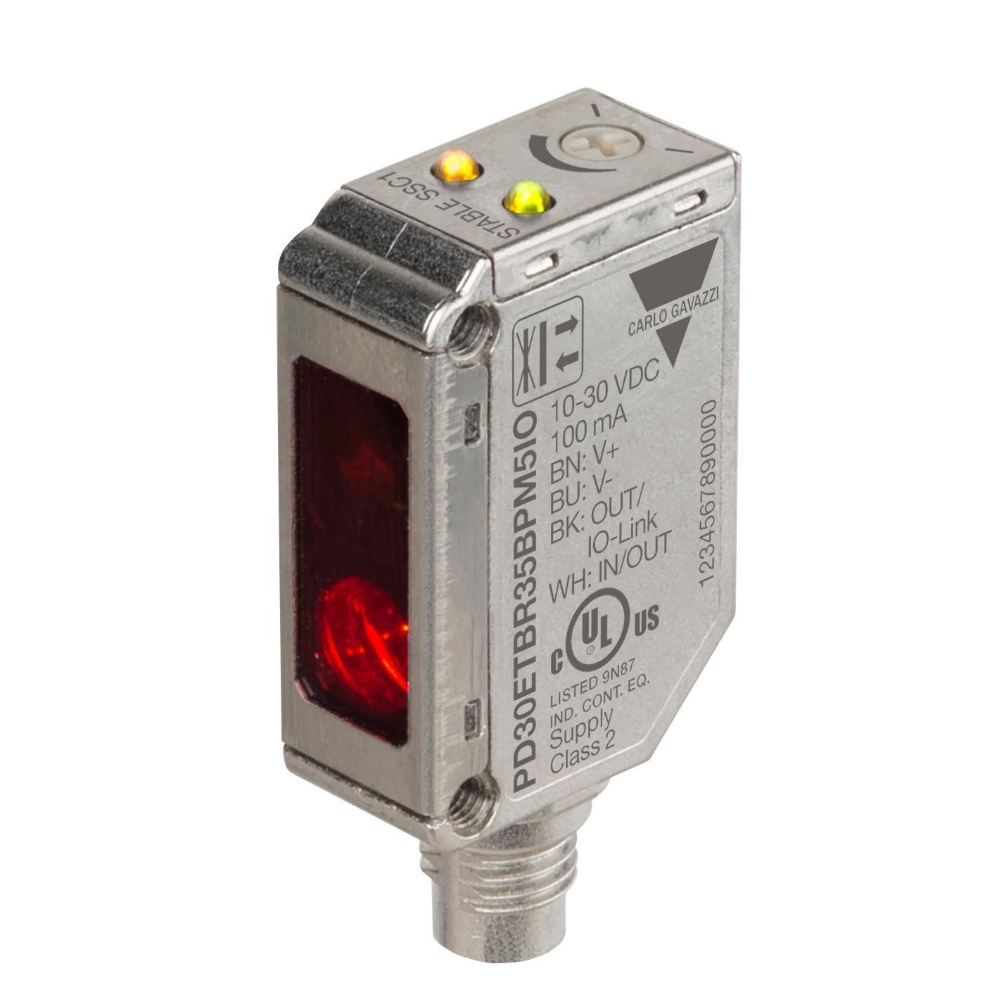 Produktfoto 1 von Carlo Gavazzi Rechteckig Optischer Sensor, Diffus Reflektierend, Bereich 0 → 350 mm, PNP/NPN Ausgang, Stecker