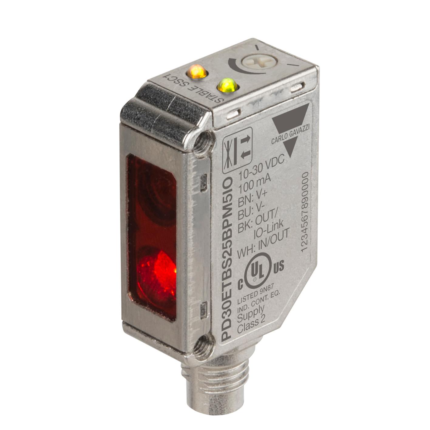 Produktfoto 1 von Carlo Gavazzi Rechteckig Optischer Sensor, Diffus Reflektierend, Bereich 0 → 250 mm, PNP/NPN Ausgang, Stecker