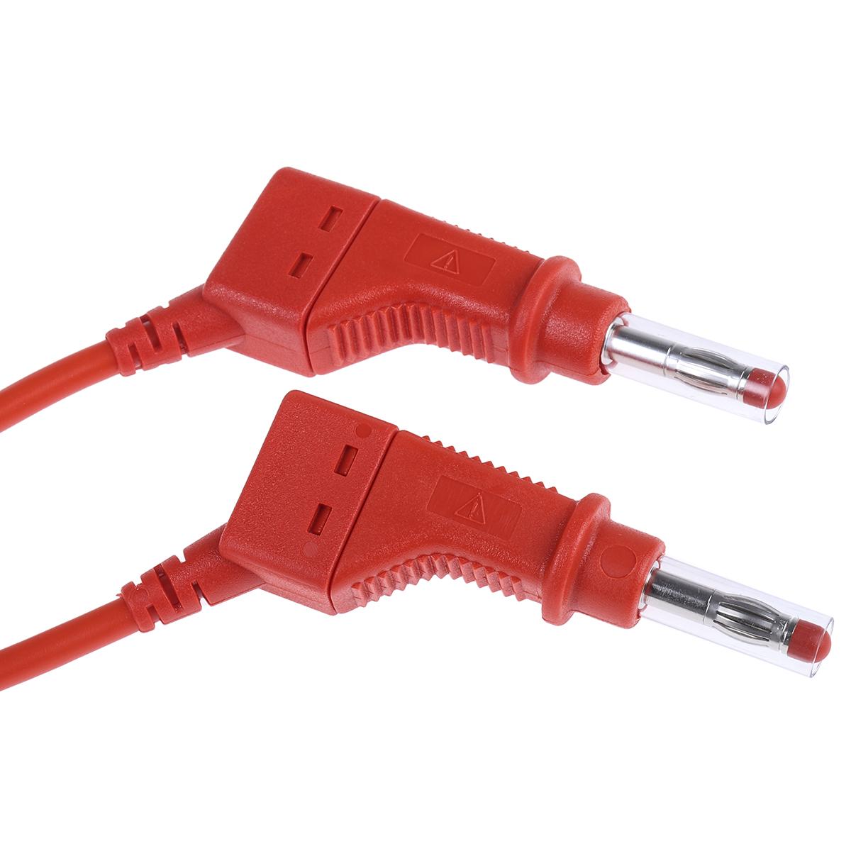 Produktfoto 1 von Staubli Messleitung 4mm Stecker / Stecker, Rot PVC-isoliert 1m, 600V / 32A CAT II 600V