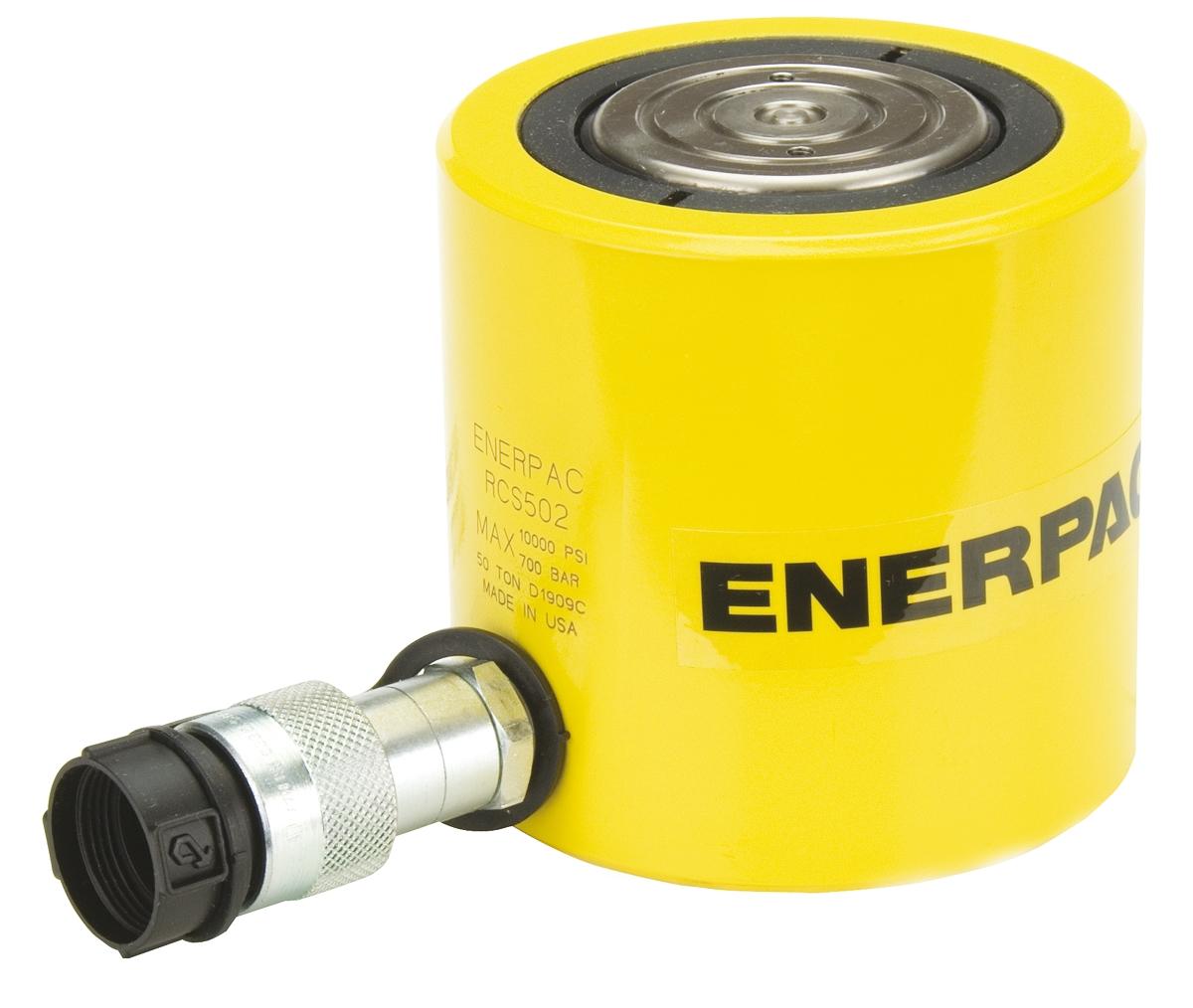 Produktfoto 1 von Enerpac RCS Hydraulikzylinder mit geringer Höhe, Einfachbetätigung, Hub 62mm, Hubleistung 30t, eingef.L. 117mm