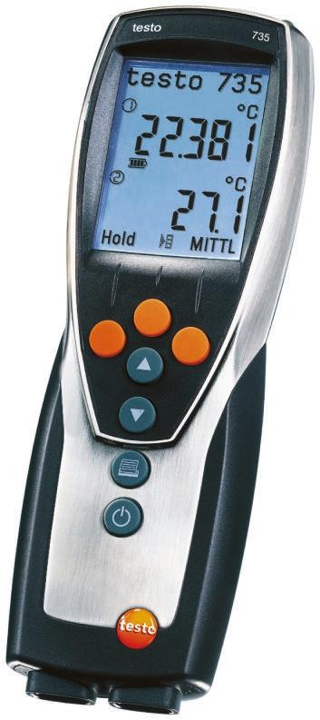 Produktfoto 1 von Testo Digital Thermometer, 735-1, , 3-Kanal bis +1760°C ±0,2 °C max, Messelement Typ PT100