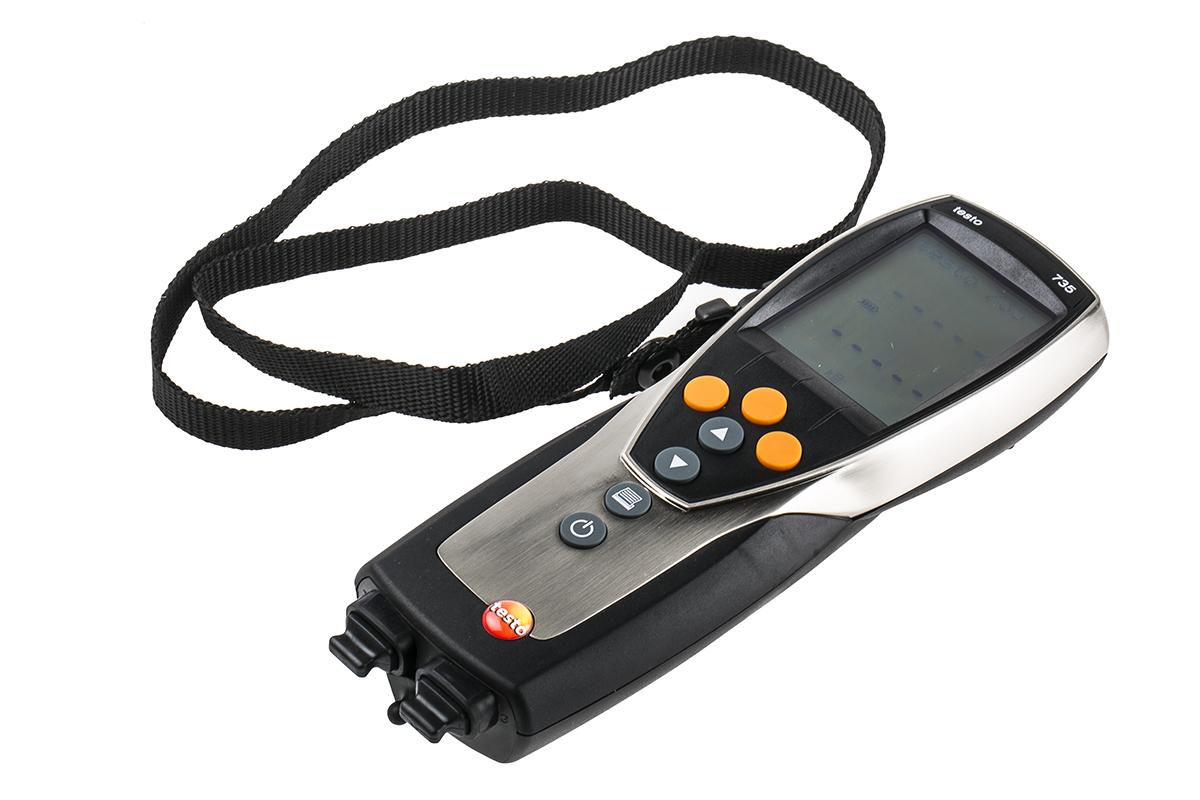 Produktfoto 1 von Testo Digital Thermometer, 735-2, , 3-Kanal bis +800°C ±0,2 °C max, Messelement Typ PT100, , USB