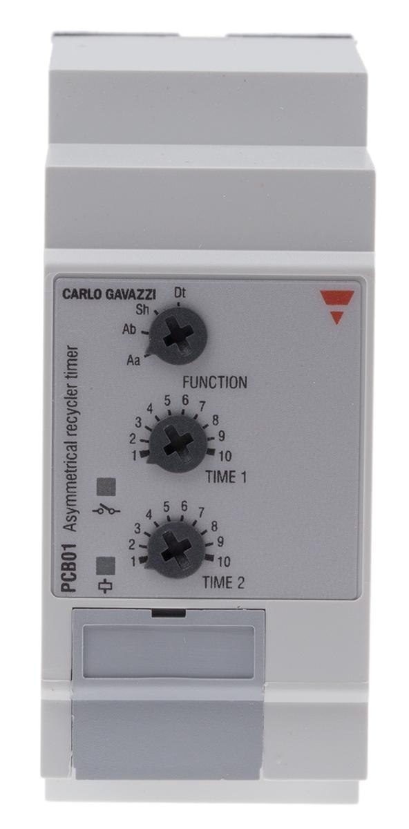 Produktfoto 1 von Carlo Gavazzi Zeitrelais, Steckanschluss , 0.1 s → 100h, 24 → 240V ac/dc, 2 Kont. Multifunktion,