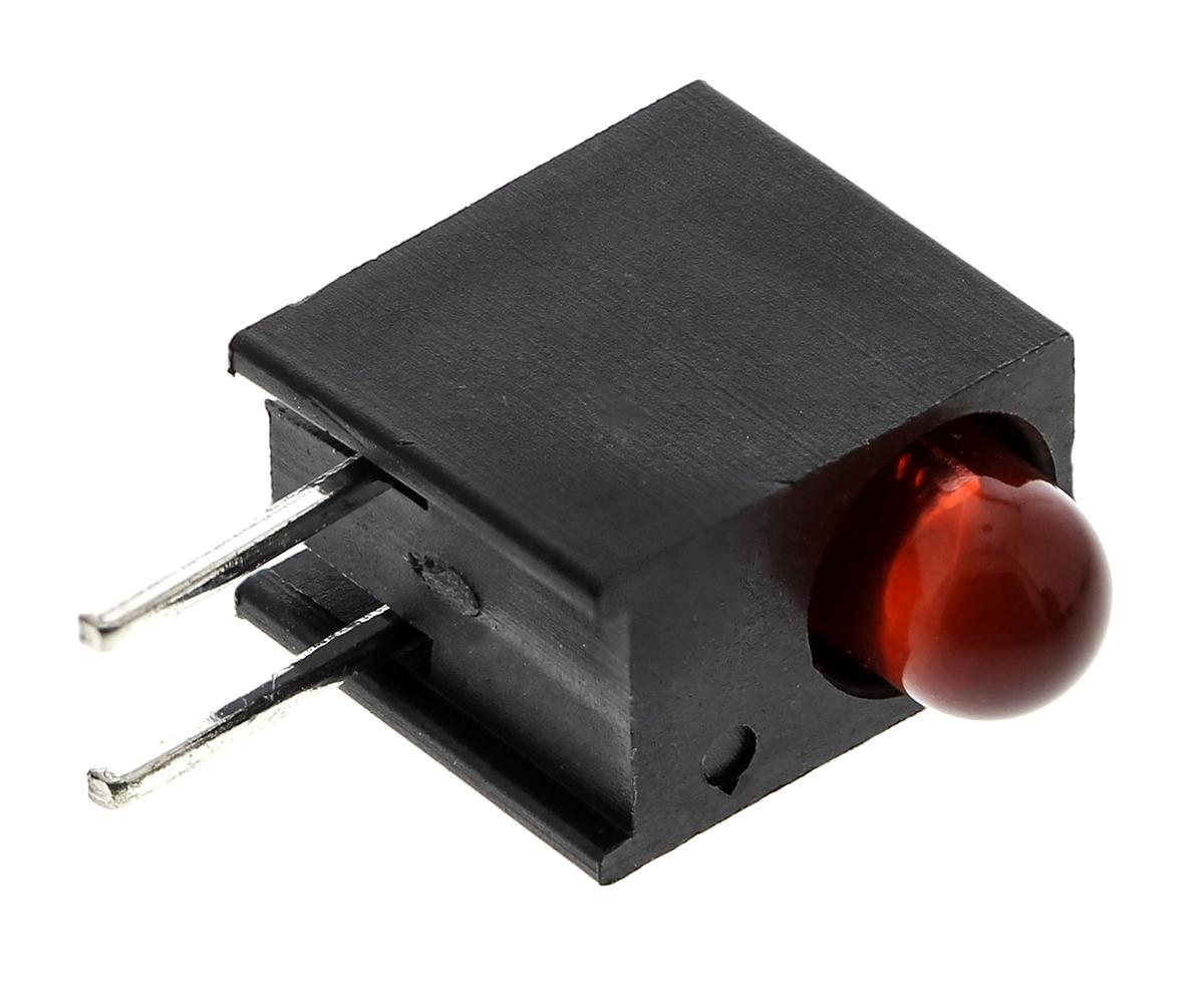 Dialight LED Anzeige PCB-Montage Rot 1 x LEDs THT Rechtwinklig 2-Pins 60 ° 1,7 V