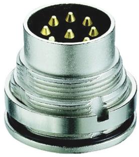 Lumberg 03 20 M16 Rundsteckverbinder Stecker 8-polig / 5.0A Rückseitenmontage, Lötanschluss IP68