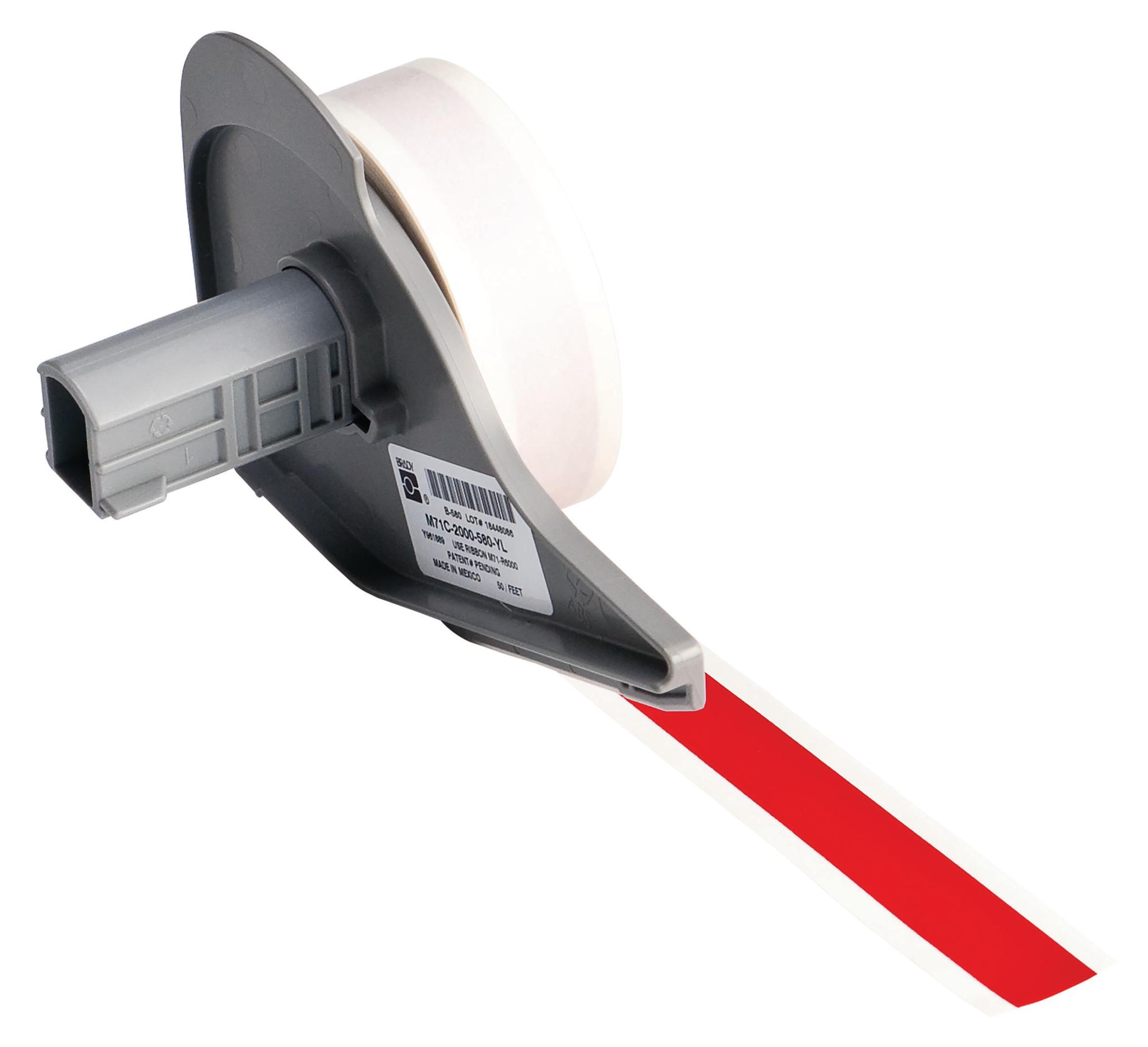 Produktfoto 1 von Brady B-595 Vinyl Kabeletiketten x 12.7mm für BMP71, 1 auf Rot Vinyl