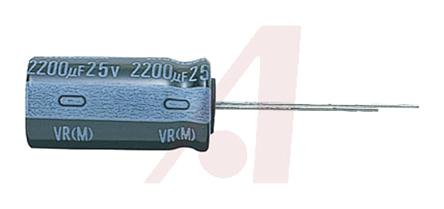 Nichicon VR, THT Aluminium-Elektrolyt Kondensator 1μF ±20% / 50V dc, Ø 5mm x 11mm, +85°C