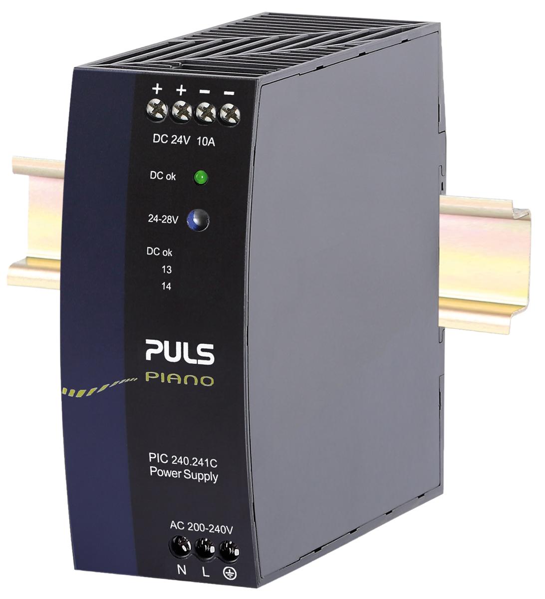 Produktfoto 1 von PULS PIANO Switch-Mode DIN-Schienen Netzteil 240W, 230V ac, 24V dc / 10A