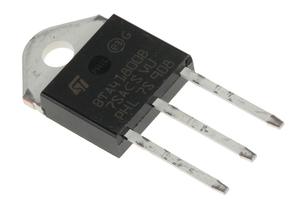 Produktfoto 1 von STMicroelectronics TRIAC 40A TOP3 THT Gate Trigger 1.3V 100mA, 800V, 800V 3-Pin