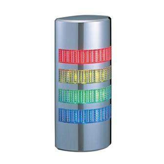 Produktfoto 1 von Patlite WE LED Signalturm bis 4-stufig Linse Klar LED Rot/Gelb/Grün/Blau + Summer Blitz, Dauer 206mm Multifunktion