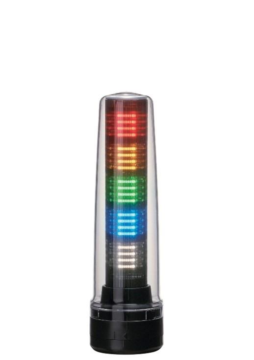 Produktfoto 1 von Patlite LS7 LED Signalturm 5-stufig Linse Klar LED Rot/Gelb/Grün/Blau/Transparent + Dauer 244mm Multifunktion