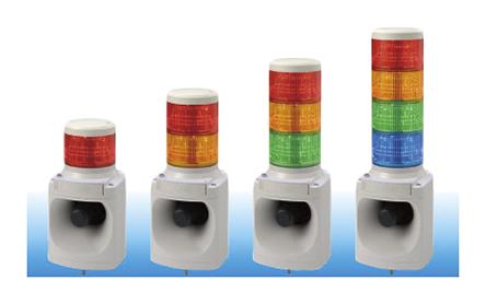 Produktfoto 1 von Patlite LKEH LED Signalturm 2-stufig mehrfarbig LED Rot/Grün + Summer Blitz, Dauer 325.3mm Multifunktion