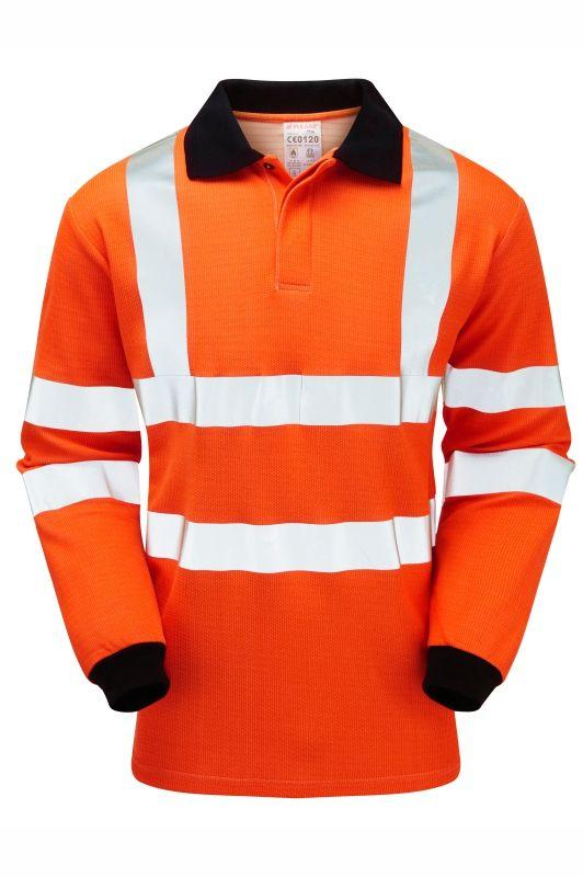 PULSAR Lang Orange XXL Pulsar Warnschutz Polohemd