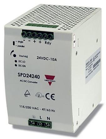 Produktfoto 1 von Carlo Gavazzi Switch-Mode DIN-Schienen Netzteil 240W, 90 → 132V ac, 24V dc / 10A