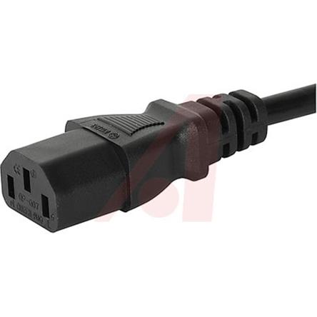 Produktfoto 1 von Schurter Netzkabel, A IEC C13 / Buchse gerade, B CEE 7/17 / Stecker gerade, 10 A, 2.5m Schwarz 250 V