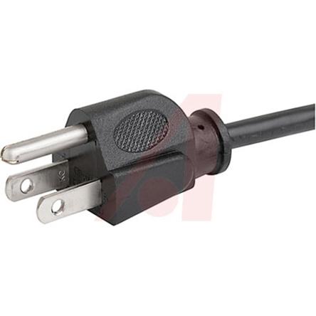 Schurter Netzkabel, A IEC C13 / Buchse, B US-Stecker Typ B / Stecker, 10 A, 2.5m Schwarz, 125 V ac