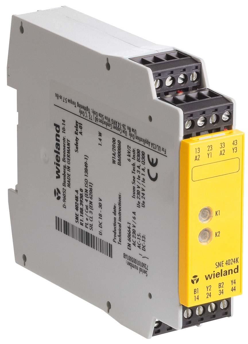 Produktfoto 1 von Wieland safeRELAY SNE 4024K Ausgangsmodul, 24 V dc 2 Schließer/2 Öffner / 4 Ausgänge / 1,4 W