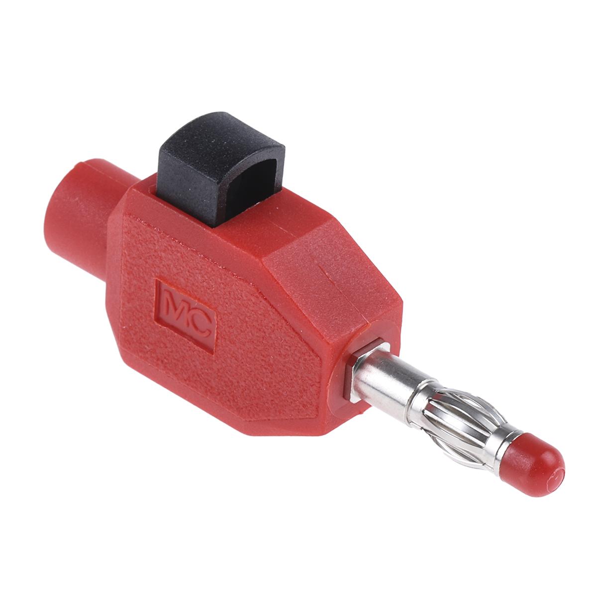 Produktfoto 1 von Stäubli 4 mm Bananenstecker Rot, Kontakt vernickelt, 30 V, 60V dc / 10A Klemme