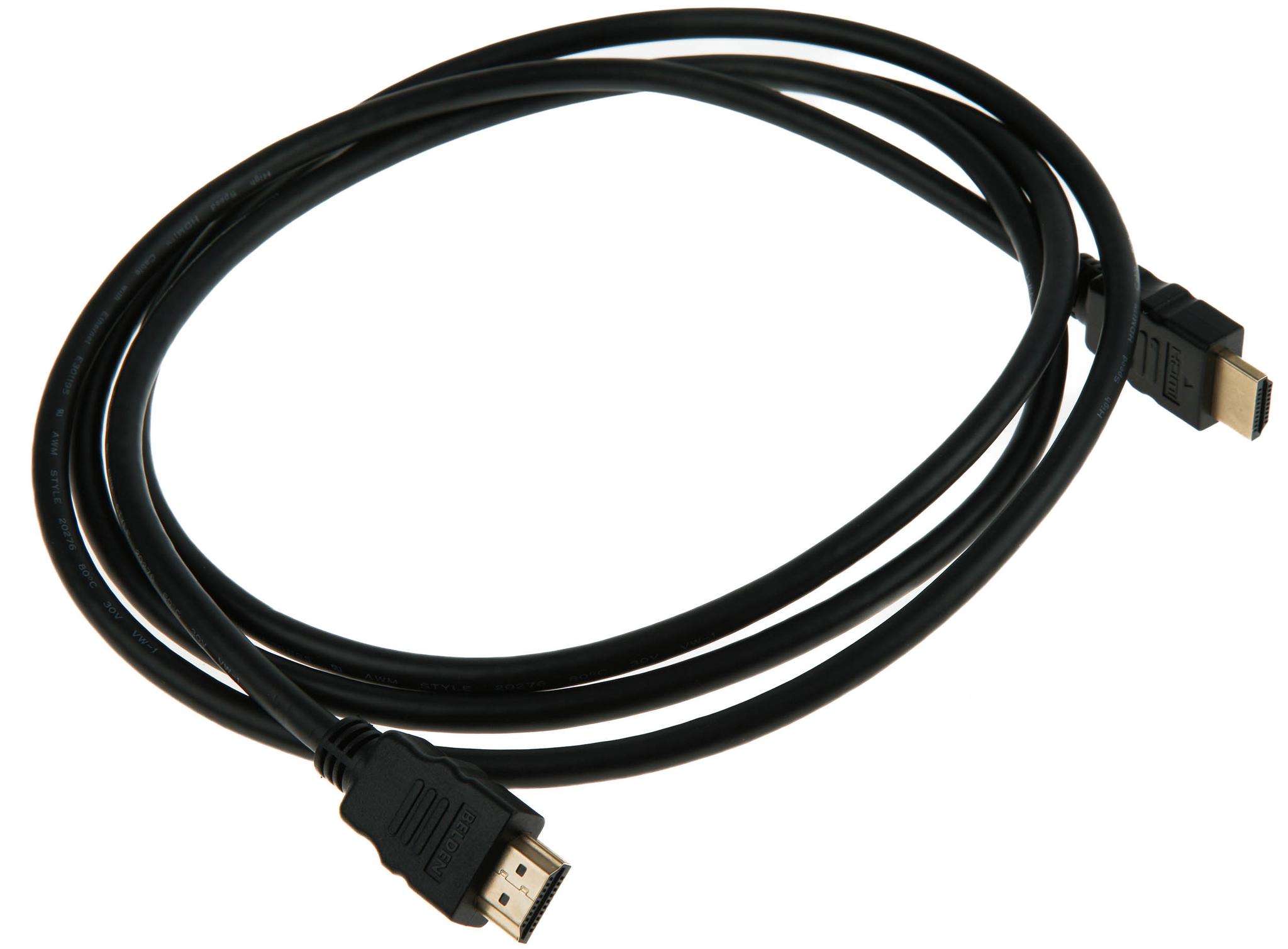 Produktfoto 1 von Belden HDE HDMI-Kabel A HDMI Stecker B HDMI Stecker, 2m, Schwarz