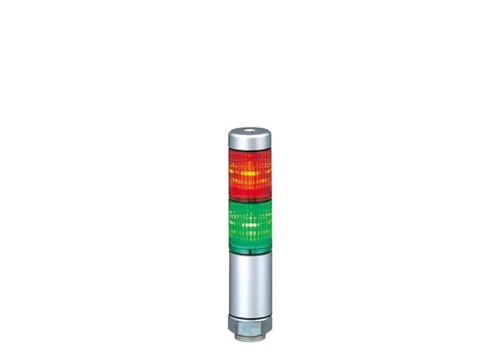 Produktfoto 1 von Patlite MPS LED Signalturm 2-stufig mehrfarbig LED Rot/Grün + Dauer 125mm Multifunktion