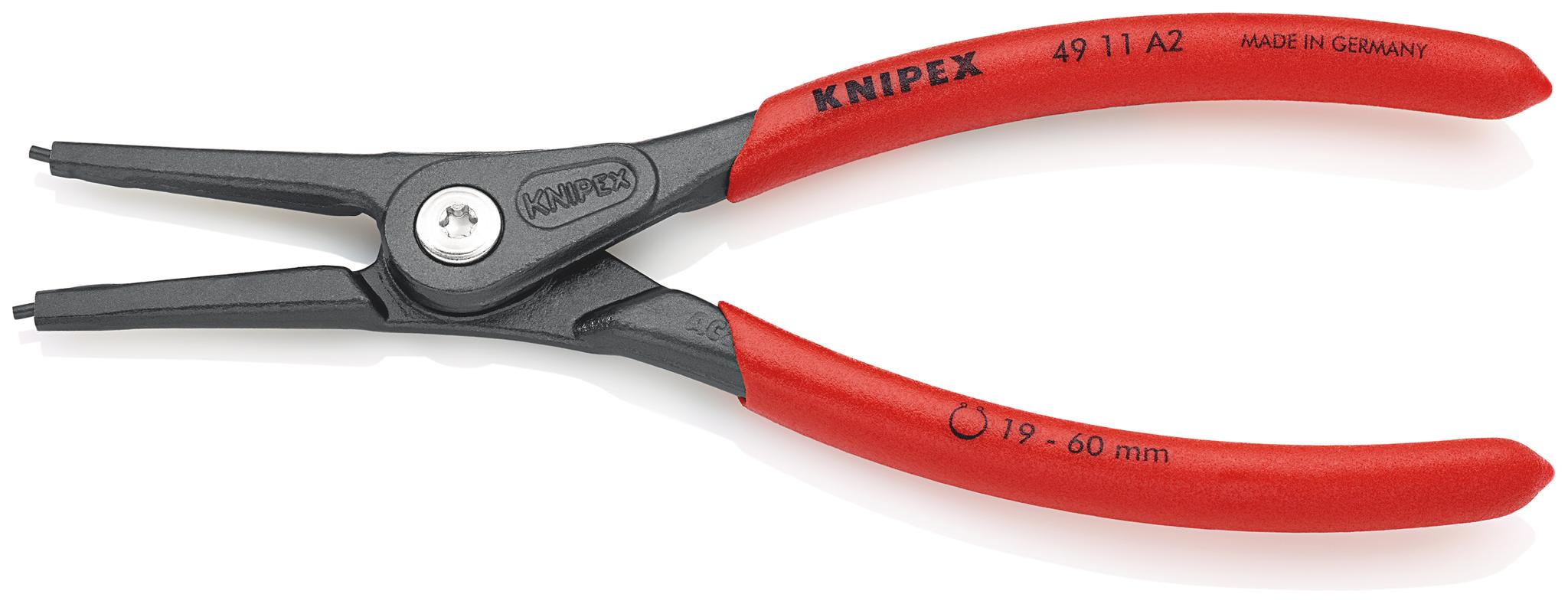 Produktfoto 1 von Knipex Sicherungsringzange, gebogen 180 mm 19 → 60 mm