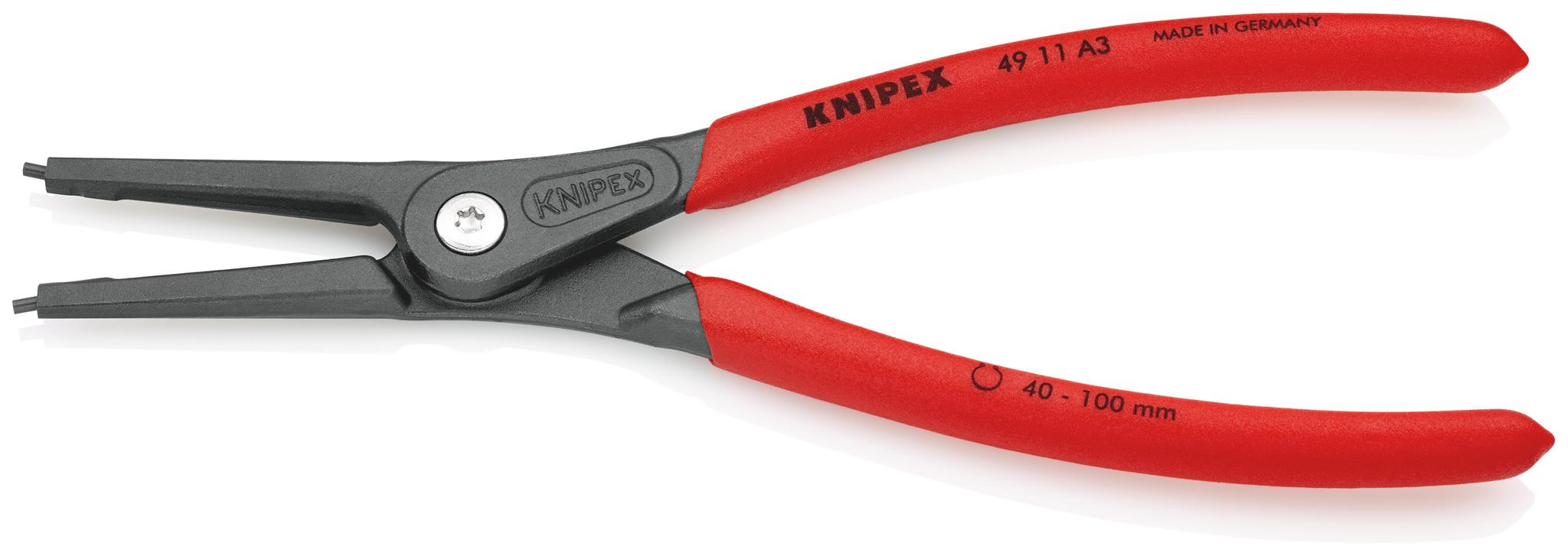 Knipex Sicherungsringzange, gebogen 225 mm 40 → 100 mm