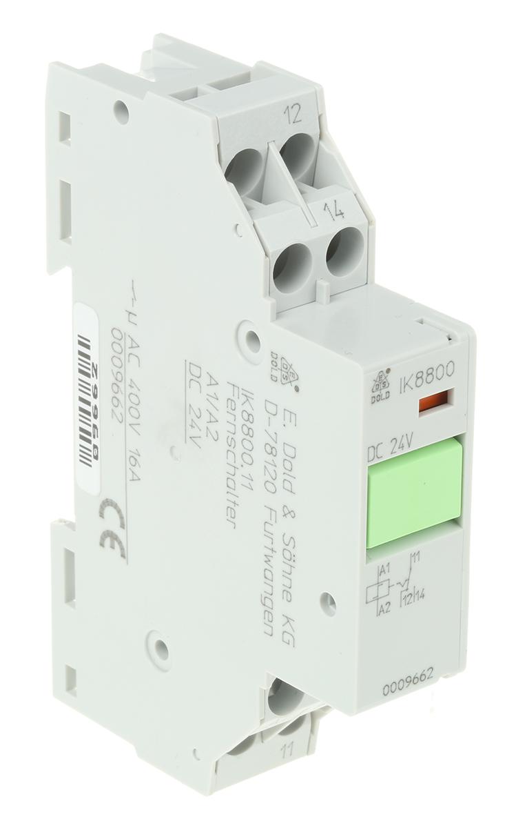 Dold  Bistabiles Relais, für DIN-Schienen 1-poliger Wechsler 16A 24V dc Spule