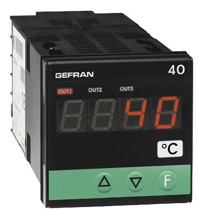 Gefran 40T48 Temperaturanzeige, 2 x Relais Ausgang/ Thermoelement, Typ K Eingang, 11 → 27 V ac/dc, 48 x 48mm