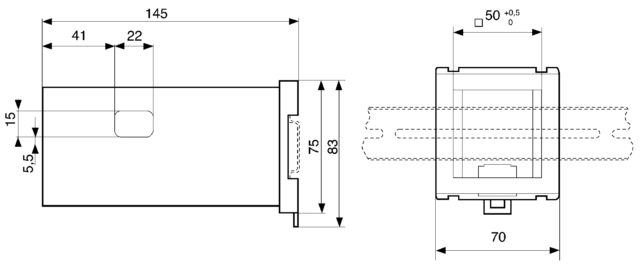 Produktfoto 1 von Crouzet Adapter für Stückzähler, Chronometer, Zähler, Mehrfachsummierer, voreinstellbarer Summierer, Tachometer