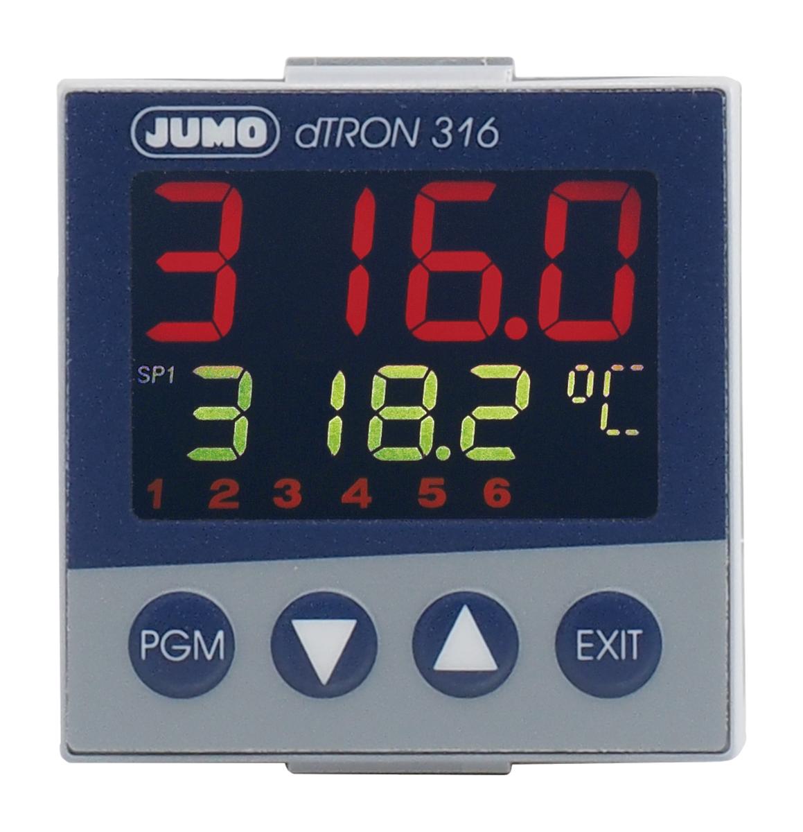 Produktfoto 1 von Jumo dTRON PID Temperaturregler, 1 x Analog Ausgang/ Universal Eingang, 110 → 240 V ac, 48 x 48mm