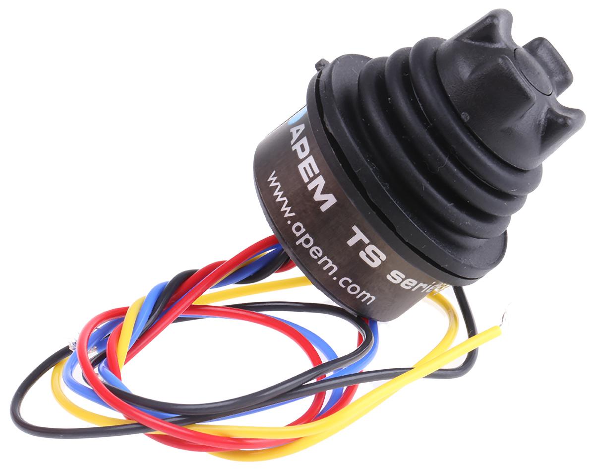 APEM Joystick, 1-Achsen Hall Effekt, 5V, IP68, IP69K Griff Typ Burg