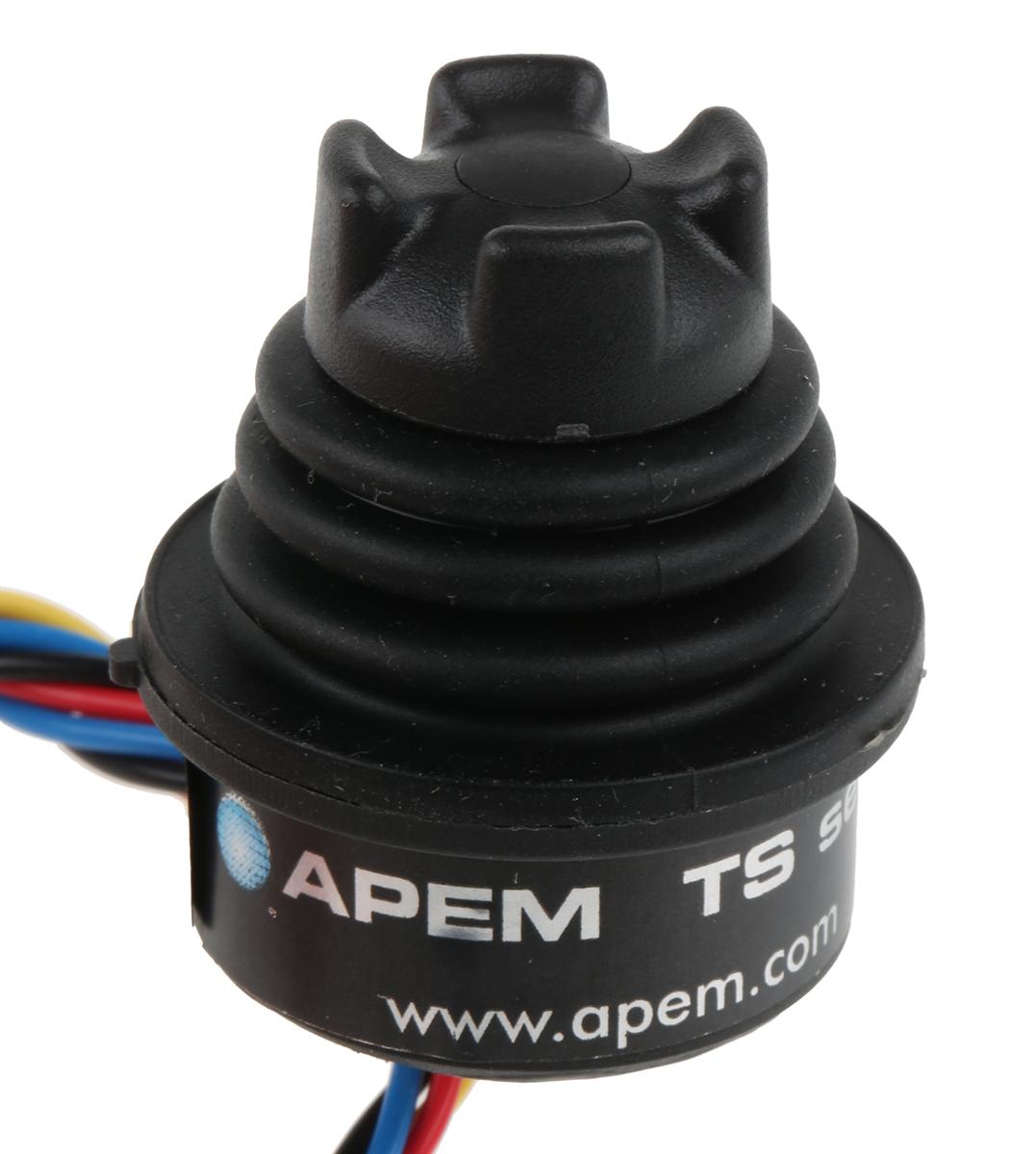 Produktfoto 1 von APEM Joystick, 2-Achsen Hall Effekt, 5V, IP68, IP69K Griff Typ Burg